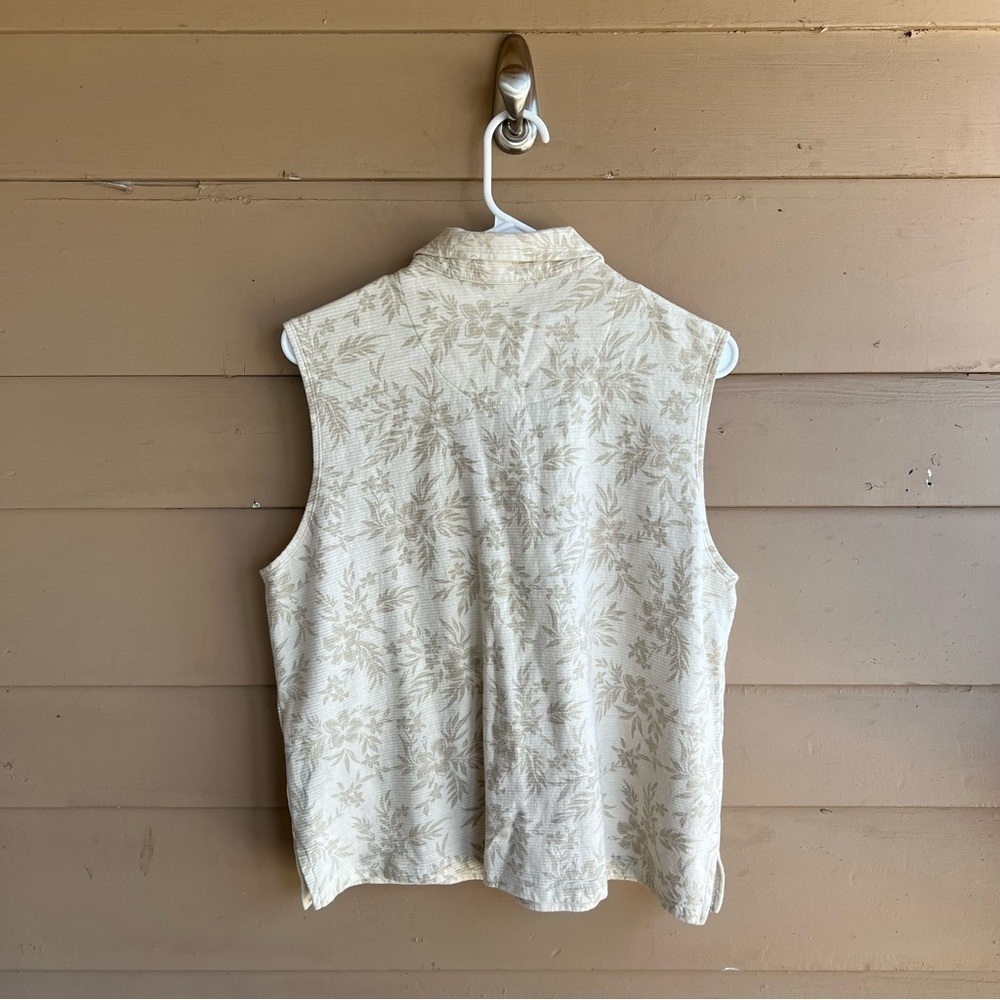 Caribbean Joe Hawaiian Tank Top - Size XL - Neutral Vacation Resortwear - Picture 4 of 4